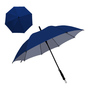 27"*8K Standard Straight Automatic Blue Silver Coated UV Protected Promotional Umbrella